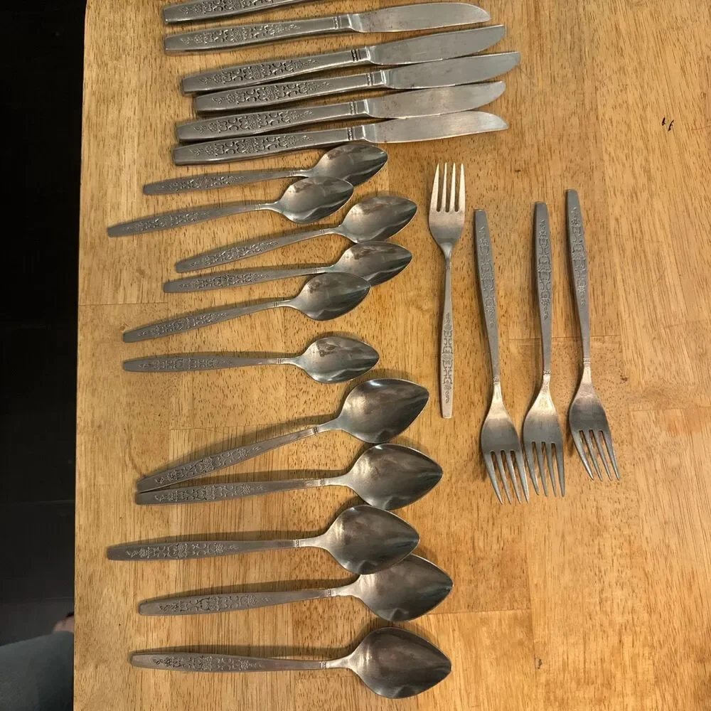 Townecraft Stainless MCM Cutlery Forks Knives Spoons Stainless Mid Century